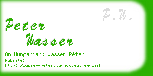 peter wasser business card